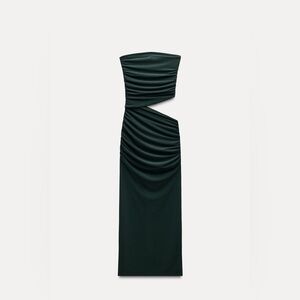 strapless open back dress Baltic Born Womens Sandra Pleated Maxi Dress | Black main image 1